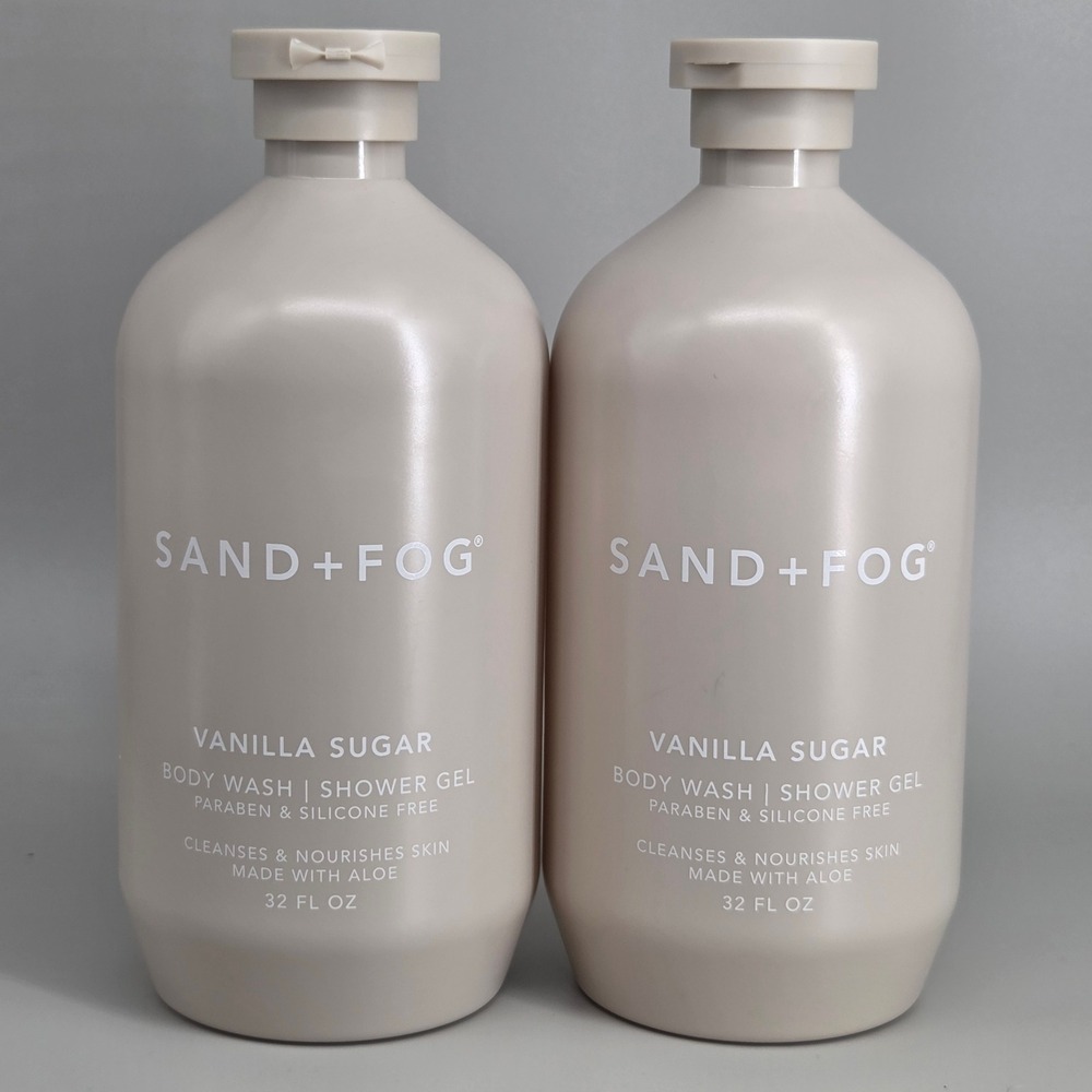 Sand Fog Vanilla Sugar Body Wash  32oz 2pk Aloe Paraben Free Sweet Skincare